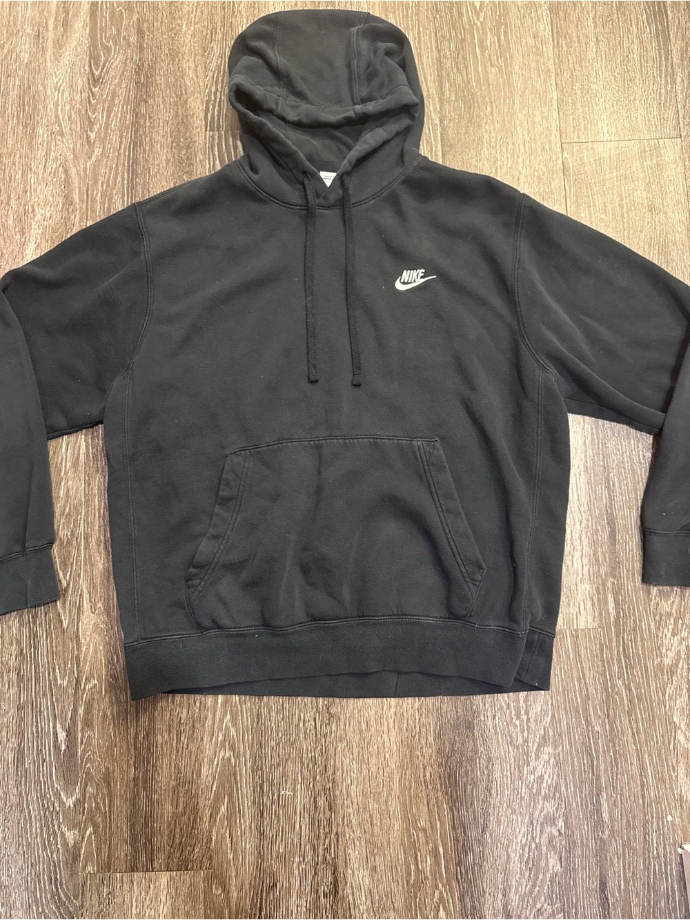 Nike Black Pullover Hoodie with White Swoosh